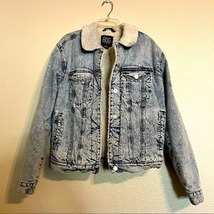 BDG Urban Outfitters Acid Wash Shearing Oversized Jean Jacket